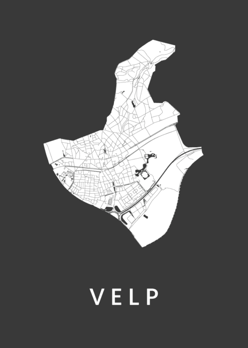 Velp Black Stadskaart Poster Kopen