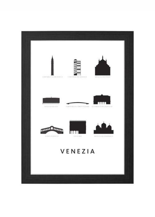 Venezia - Architectuur Print ingelijst in zwarte lijst