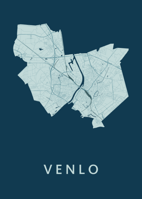 Venlo Stadskaart - Feldgrau poster