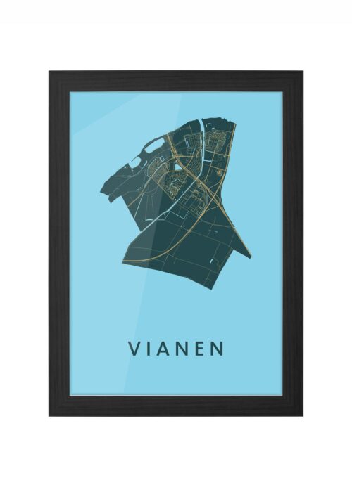 Vianen Azure Ingelijst in Zwart lijst Kopen | Kunst in Kaart