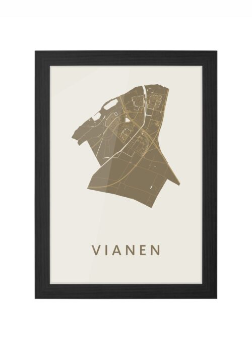 Vianen Gold Ingelijst in Zwart lijst Kopen | Kunst in Kaart