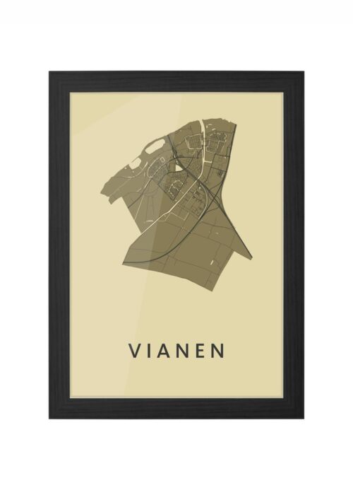 Vianen GoldenRod Ingelijst in Zwart lijst Kopen | Kunst in Kaart