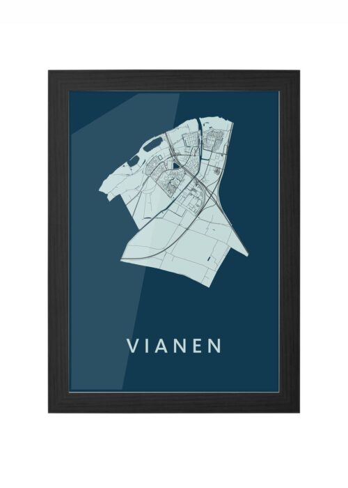 Vianen Navy Ingelijst in Zwart lijst Kopen | Kunst in Kaart
