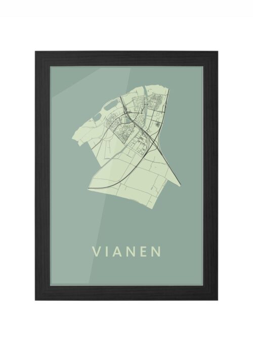 Vianen Olive Ingelijst in Zwart lijst Kopen | Kunst in Kaart