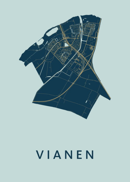 Vianen Stadskaart - Prussian poster