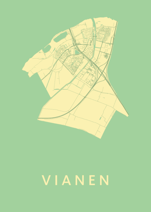 Vianen Stadskaart - Spring poster