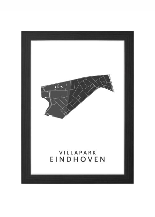 villapark wijkkaart poster ingelijst in zwarte lijst