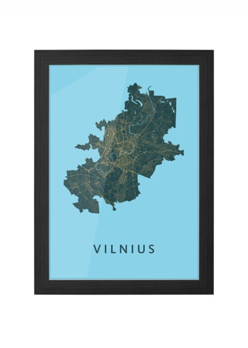 Vilnius  Azure Ingelijst in Zwart lijst Kopen | Kunst in Kaart