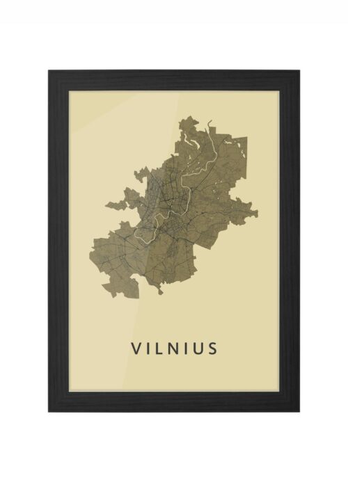 Vilnius  GoldenRod Ingelijst in Zwart lijst Kopen | Kunst in Kaart
