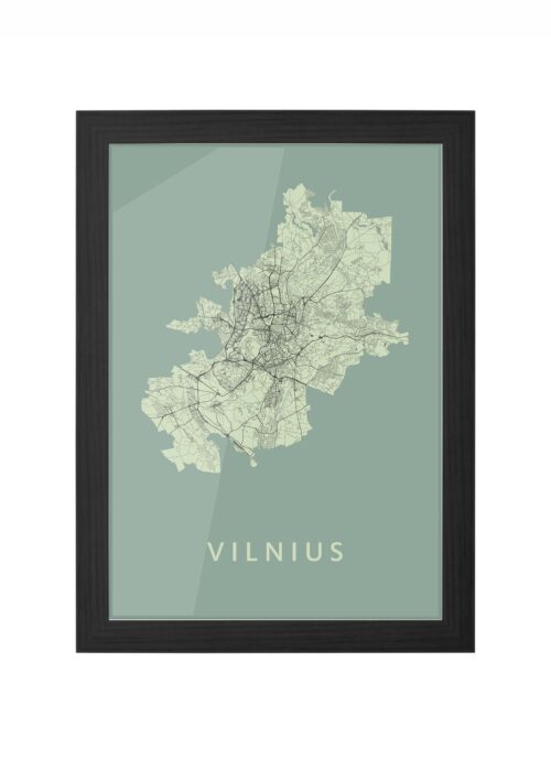 Vilnius  Olive Ingelijst in Zwart lijst Kopen | Kunst in Kaart