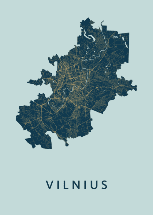Vilnius  Prussian Stadskaart Poster Kopen