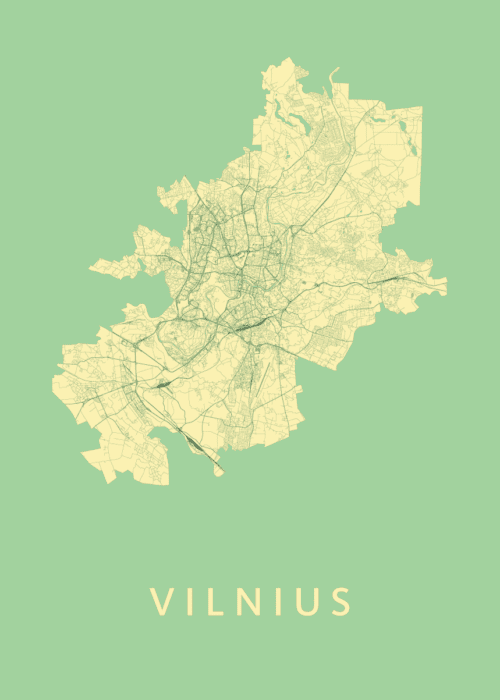 Vilnius  Spring Stadskaart Poster Kopen