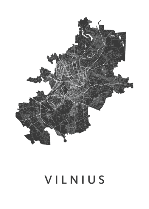 Vilnius  Stadskaart Poster Kopen