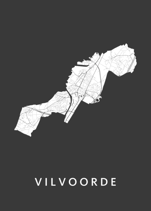 Vilvoorde Stadskaart - Black poster