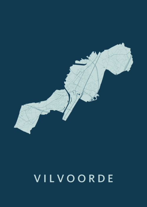 Vilvoorde Stadskaart - Feldgrau poster