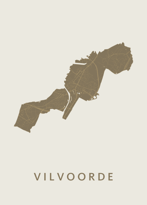 Vilvoorde Stadskaart - Gold poster