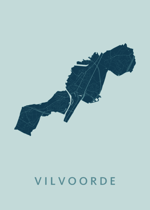 Vilvoorde Stadskaart - Mint poster