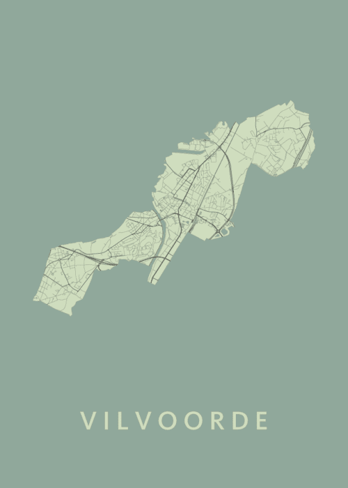 Vilvoorde Stadskaart - Olive poster