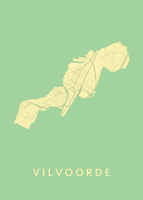 Vilvoorde Stadskaart - Spring poster