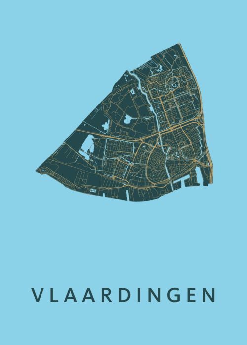 Vlaardingen Stadskaart - Azure poster
