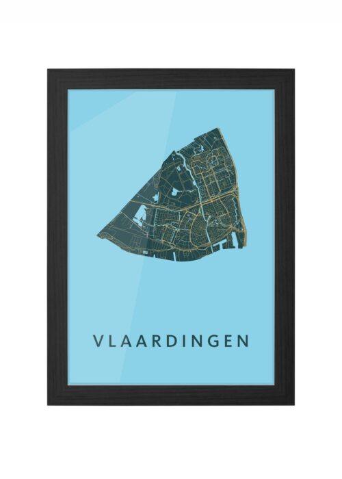 Vlaardingen Azure Ingelijst in Zwart lijst Kopen | Kunst in Kaart