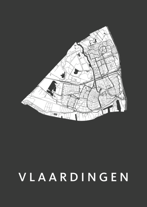 Vlaardingen Stadskaart - Black poster