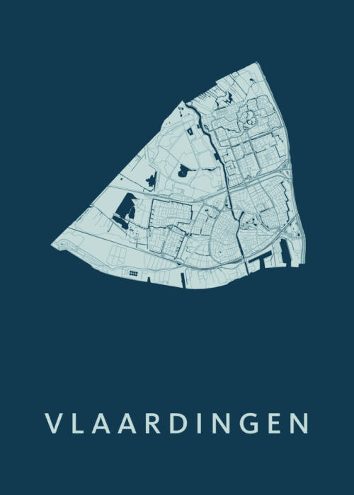 Vlaardingen Stadskaart - Feldgrau poster