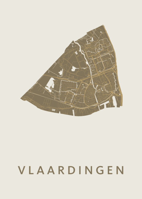Vlaardingen Stadskaart - Gold poster