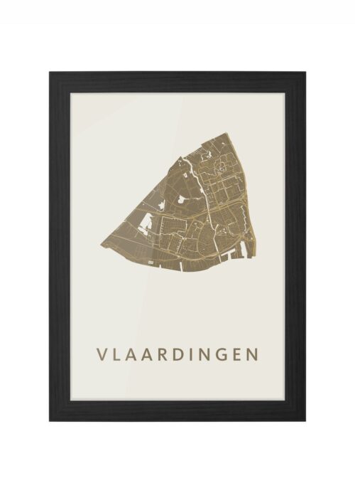 Vlaardingen Gold Ingelijst in Zwart lijst Kopen | Kunst in Kaart