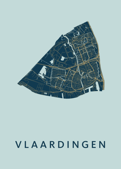 Vlaardingen Stadskaart - Prussian poster