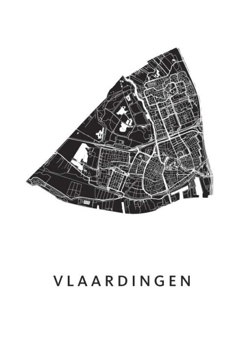 Vlaardingen Stadskaart - White poster