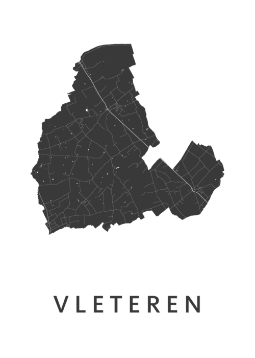 Vleteren White Stadskaart Poster | Kunst in Kaart