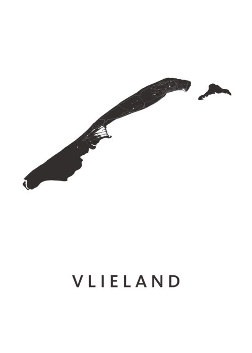 Vlieland Stadskaart poster White