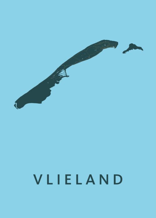 Vlieland Stadskaart poster Azure