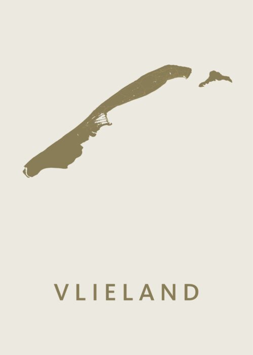 Vlieland Stadskaart poster Gold