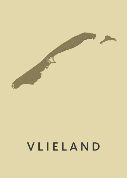 Vlieland Stadskaart poster GoldenRod