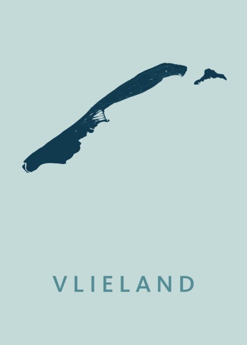 Vlieland Stadskaart poster Mint