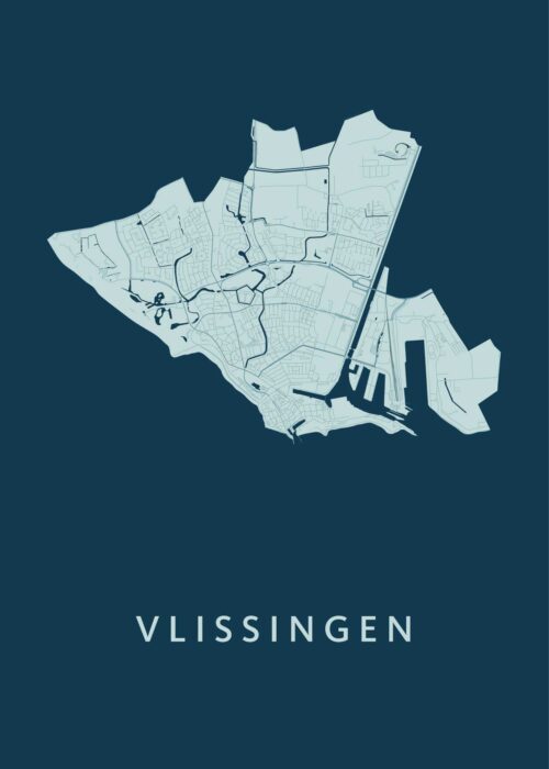 Vlissingen Stadskaart Poster Feldgrau