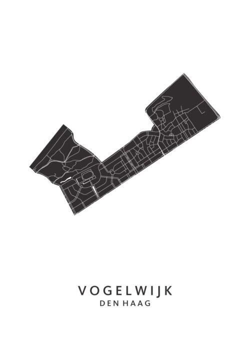 Den Haag - Vogelwijk Wijkkaart Plattegrond Poster | Kunst in Kaart
