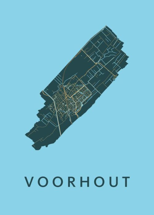 Voorhout Azure Stadskaart Poster Kopen