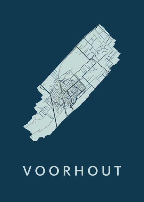 Voorhout Navy Stadskaart Poster Kopen