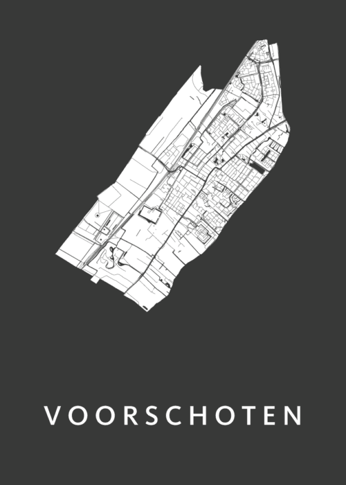 Voorschoten Stadskaart - Black