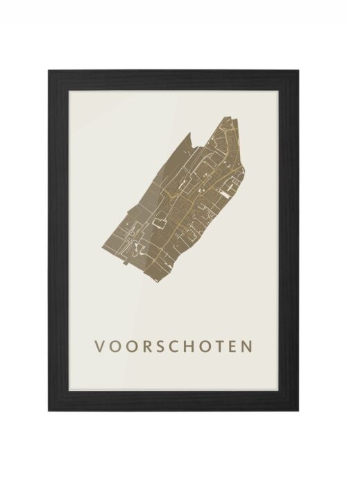 Voorschoten Gold Ingelijst in Zwart lijst Kopen | Kunst in Kaart