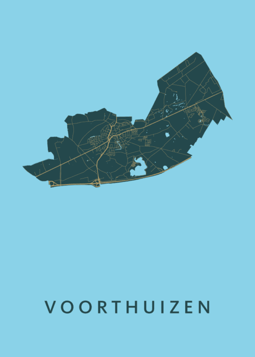 Voorthuizen Azure Stadskaart Poster Kopen