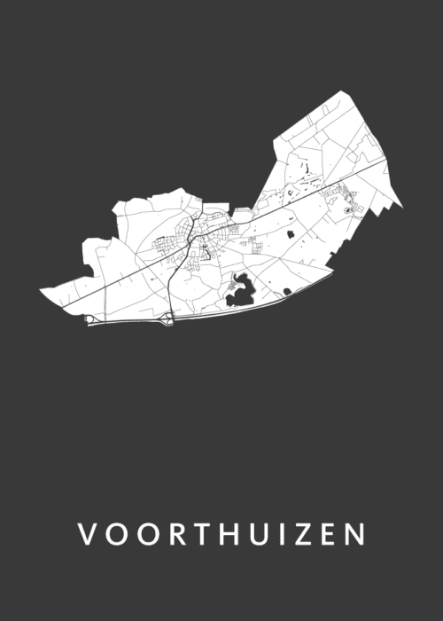 Voorthuizen Stadskaart - Black