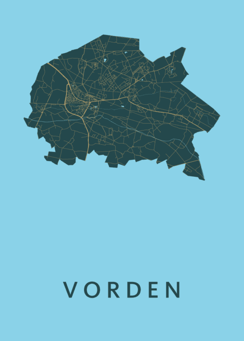 Vorden Stadskaart - Azure poster