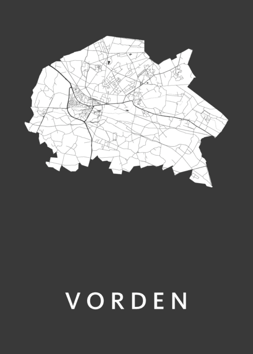 Vorden Stadskaart - Black poster