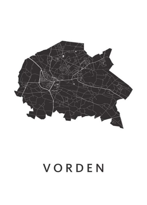 Vorden Stadskaart - White poster