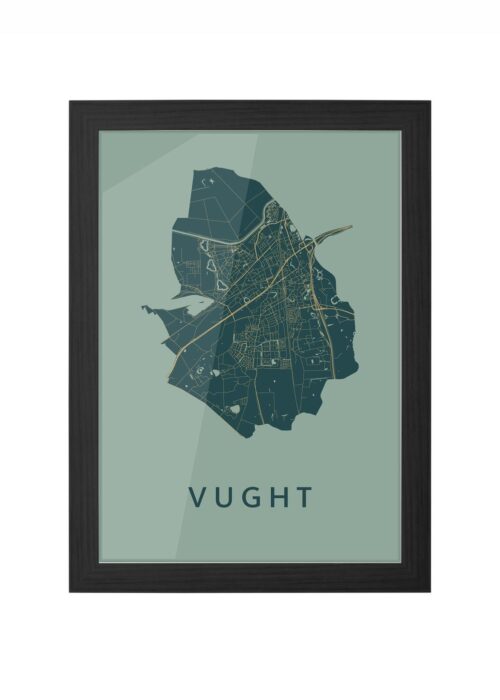 vught stadskaart poster ingelijst in zwarte lijst