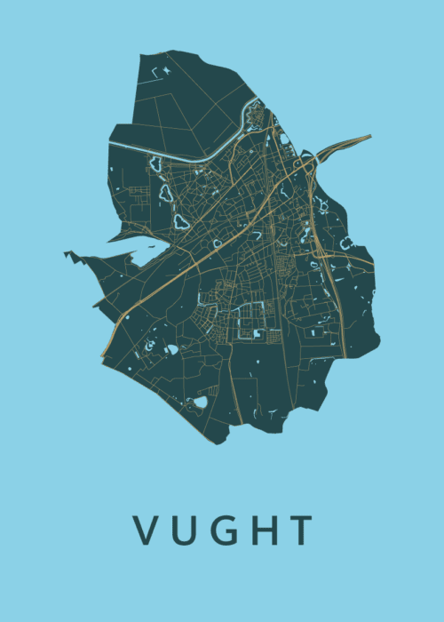 Vught Stadskaart poster Azure